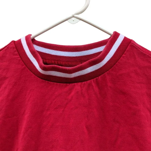 Red adidas cropped trefoil‎ logo tee shirt top Sz Small - Picture 8 of 9